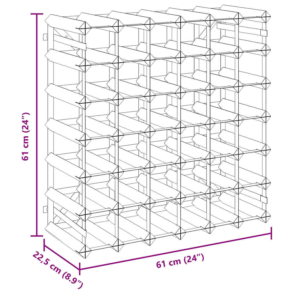 Wine Rack for 42 Bottles Solid Pinewood