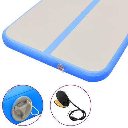 Inflatable Gymnastics Mat with Pump 300x100x10 cm PVC Blue