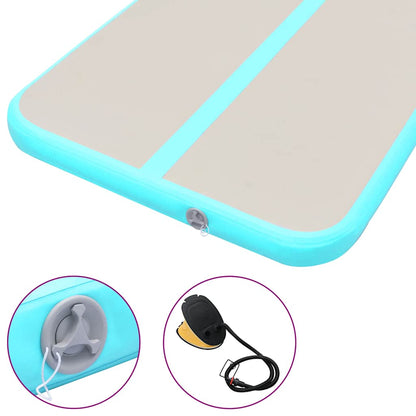 Inflatable Gymnastics Mat with Pump 300x100x10 cm PVC Green