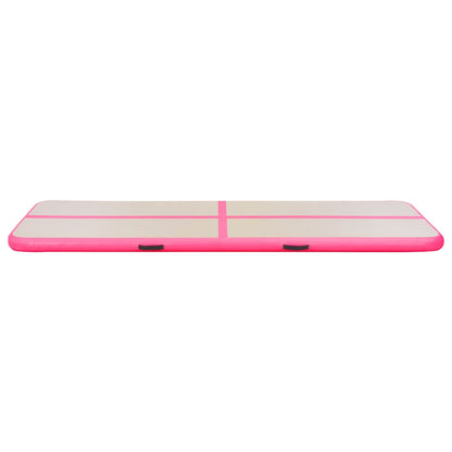 Inflatable Gymnastics Mat with Pump 400x100x10 cm PVC Pink