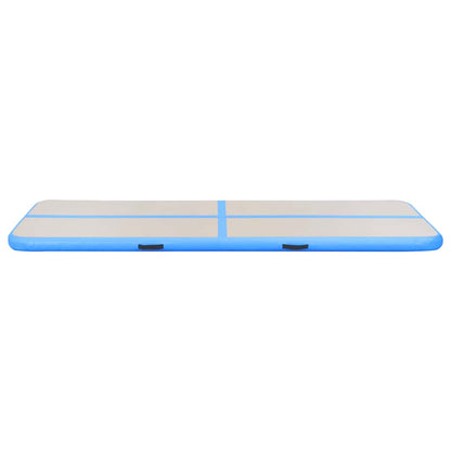 Inflatable Gymnastics Mat with Pump 600x100x10 cm PVC Blue