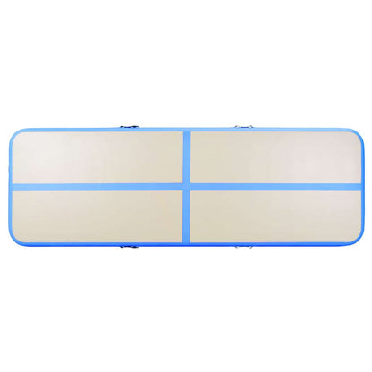 Inflatable Gymnastics Mat with Pump 600x100x10 cm PVC Blue