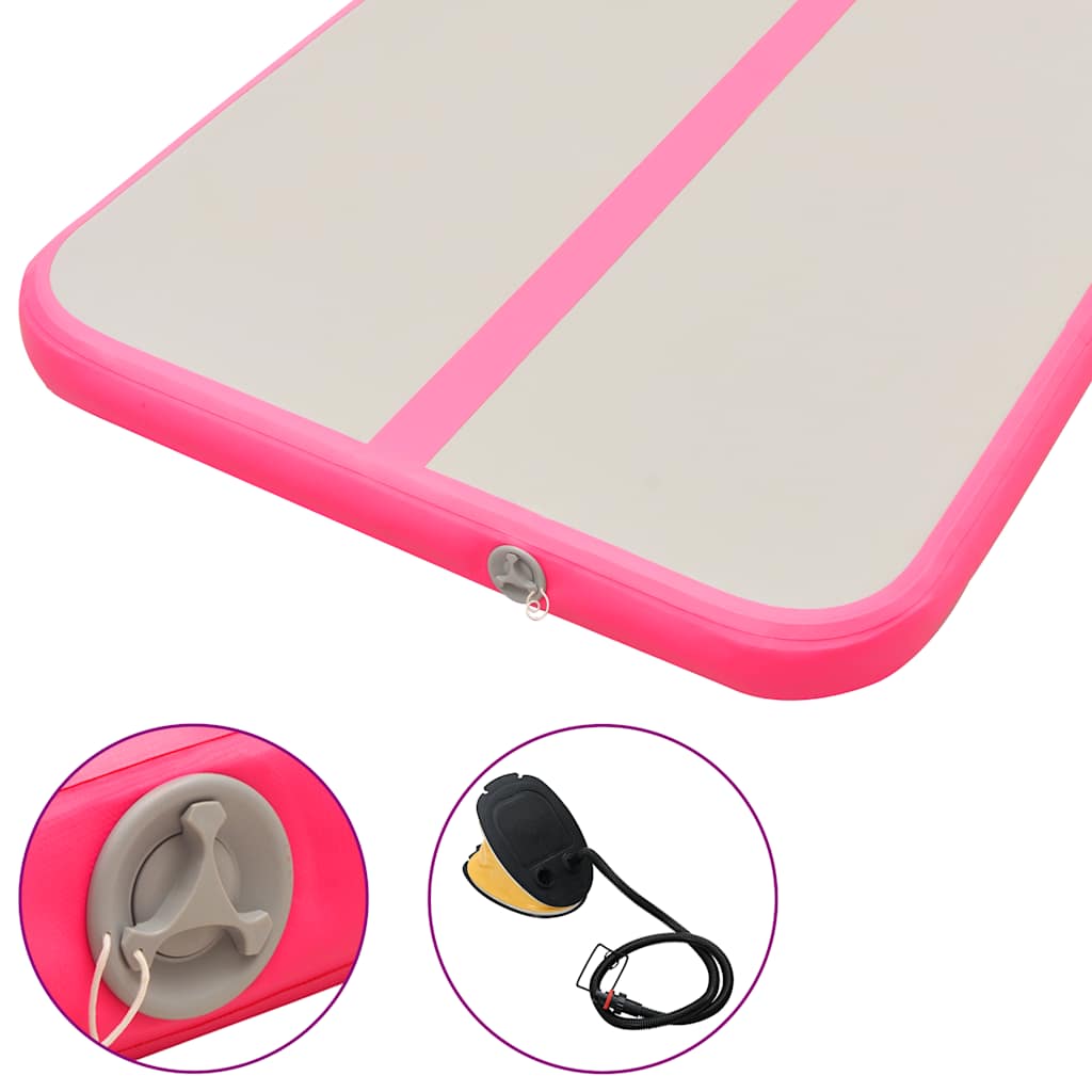 Inflatable Gymnastics Mat with Pump 700x100x10 cm PVC Pink