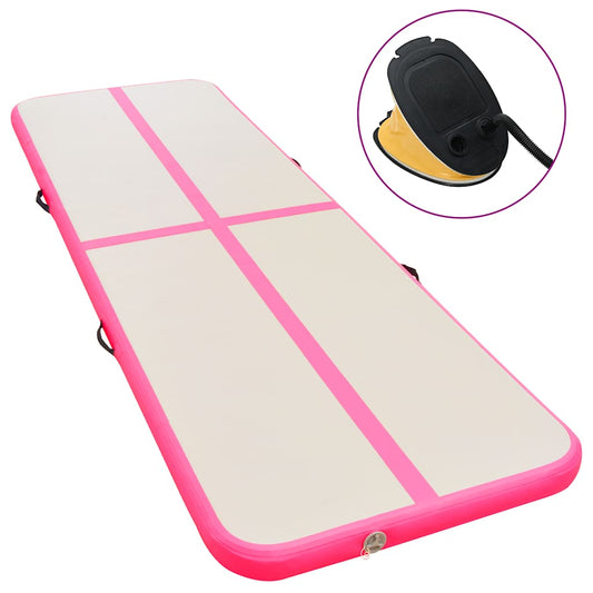 Inflatable Gymnastics Mat with Pump 800x100x10 cm PVC Pink