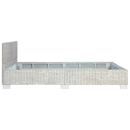 Bed Frame without Mattress Grey Natural Rattan 160x200 cm