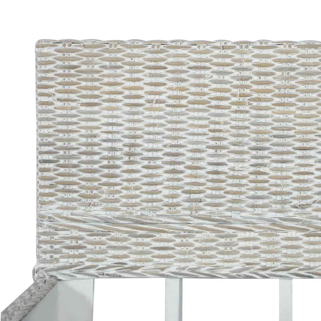 Bed Frame without Mattress Grey Natural Rattan 160x200 cm