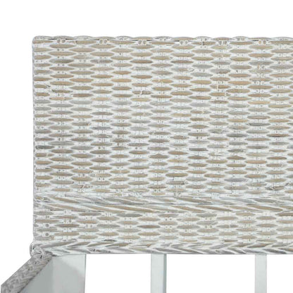 Bed Frame without Mattress Grey Natural Rattan 160x200 cm
