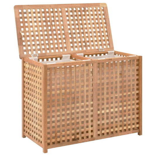 247604 vidaXL Laundry Bin 87,5x46x67 cm Solid Walnut Wood