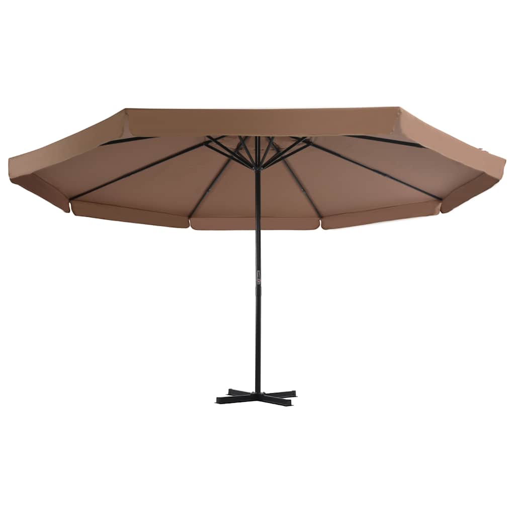 Garden Parasol | Taupe, Black | Aluminium, Steel, Plastic | Large
