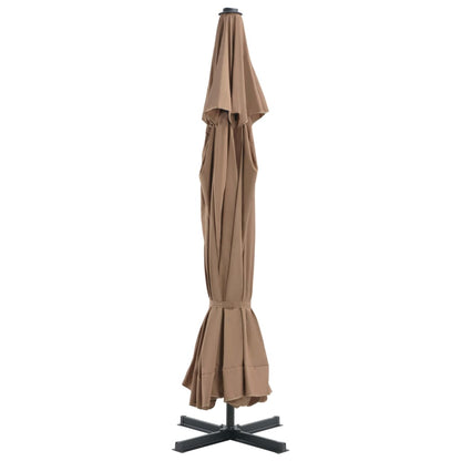 Garden Parasol | Taupe, Black | Aluminium, Steel, Plastic | Large