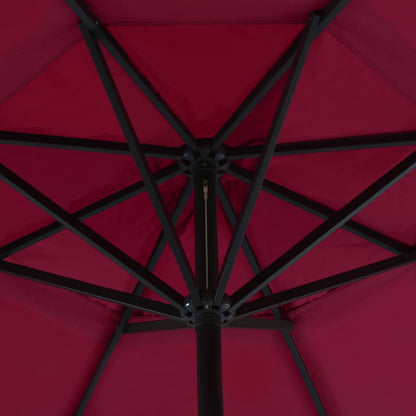 Garden Parasol | Red | Aluminium, Steel, Plastic | Large