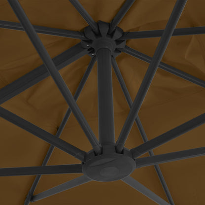 Garden Parasol | Taupe | Aluminium, Steel, Plastic | 3 x 3 m