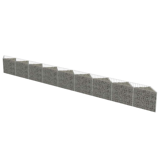 143574 vidaXL Gabion Wall Galvanised Steel 630x30x50 cm