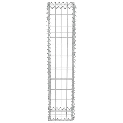 Gabion Wall with Covers Galvanised Steel 20x20x100 cm