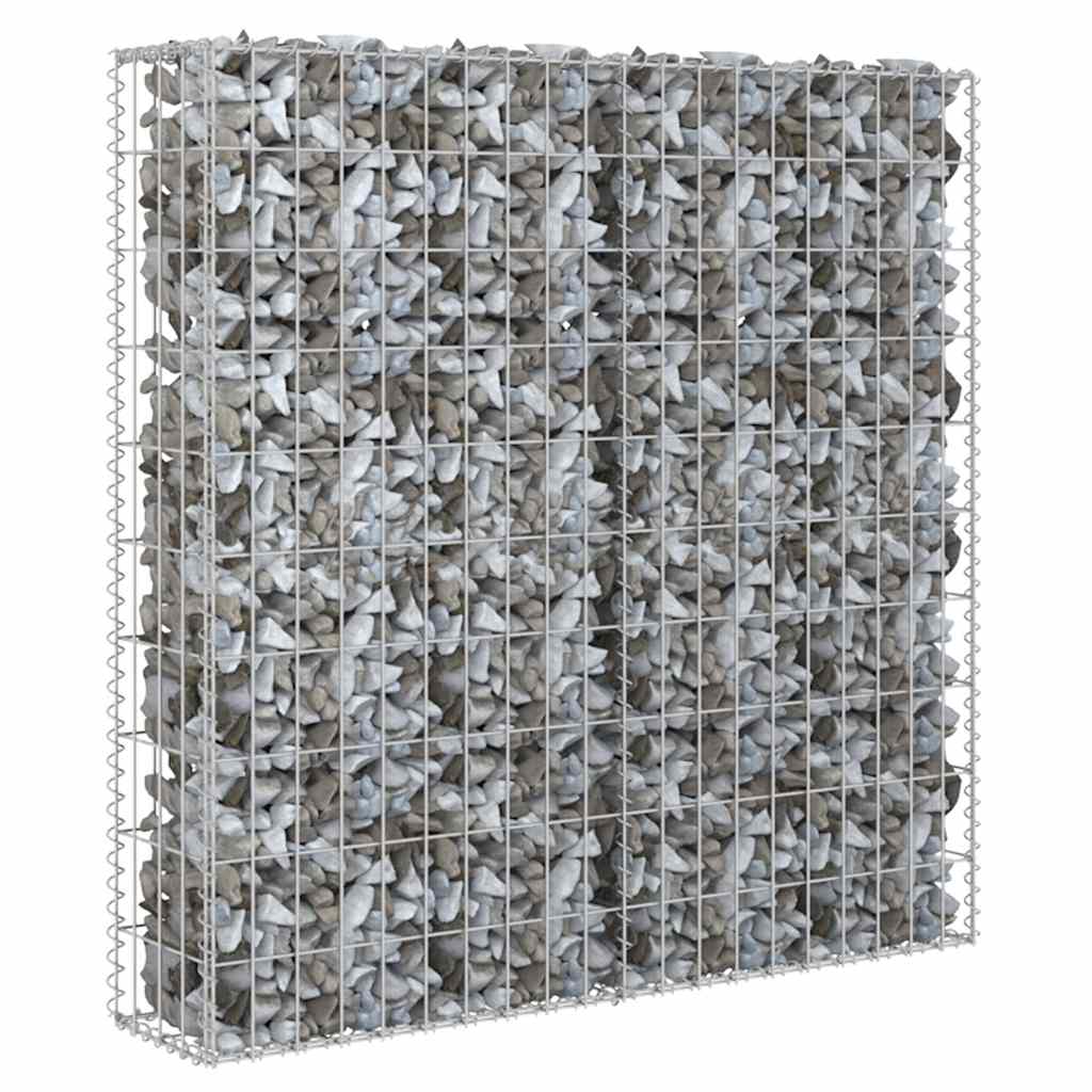 Gabion Wall with Covers Galvanised Steel 80x20x100 cm