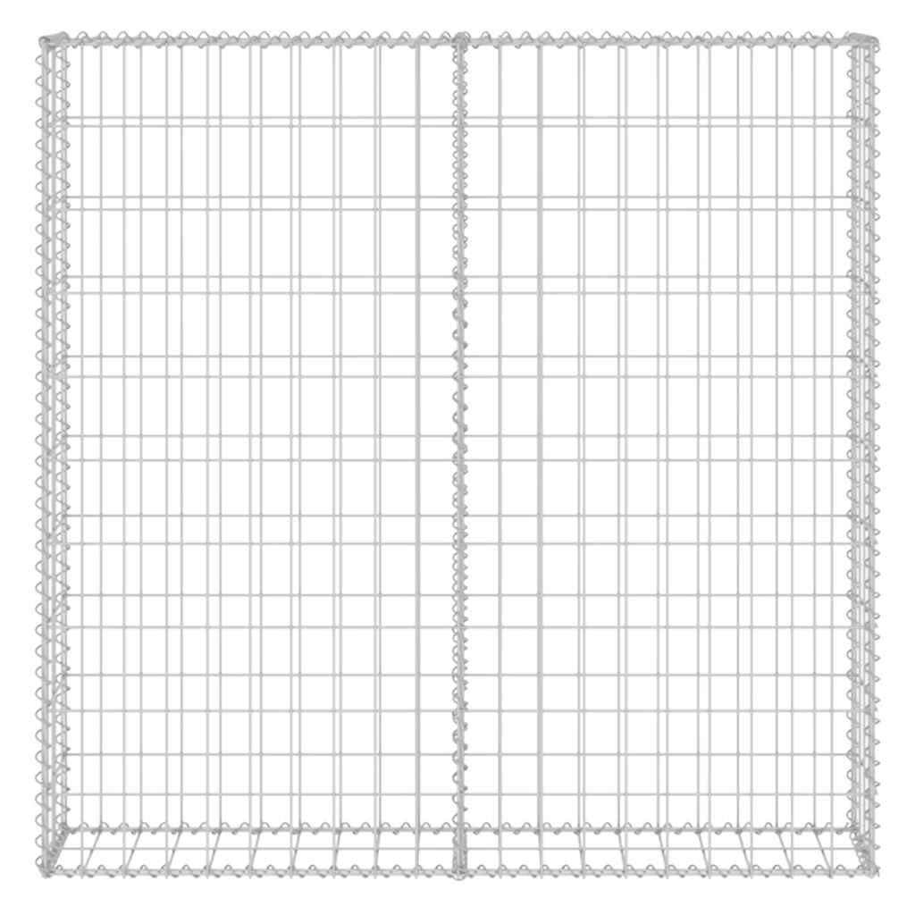 Gabion Wall with Covers Galvanised Steel 80x20x100 cm