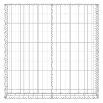 Gabion Wall with Covers Galvanised Steel 80x20x100 cm
