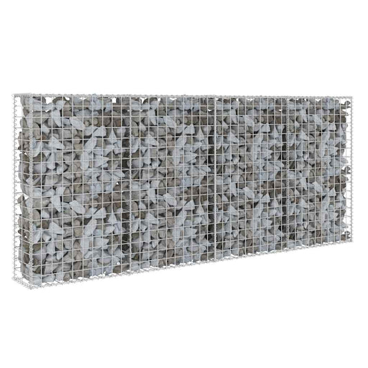 143580 vidaXL Gabion Wall with Covers Galvanised Steel 200x20x85 cm