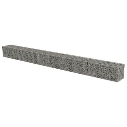 143581 vidaXL Gabion Wall with Covers Galvanised Steel 600x50x50 cm
