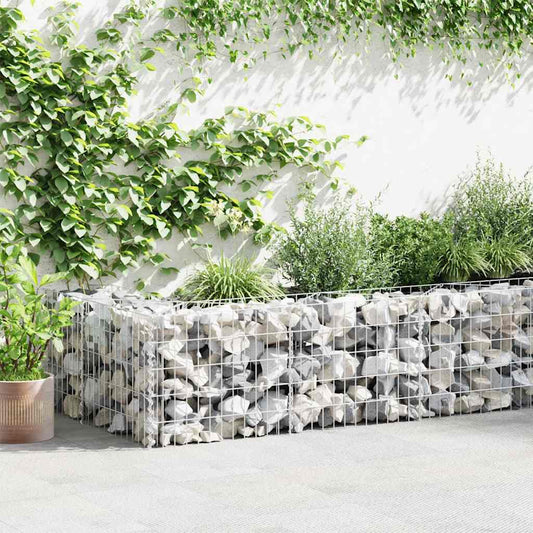 143581 vidaXL Gabion Wall with Covers Galvanised Steel 600x50x50 cm