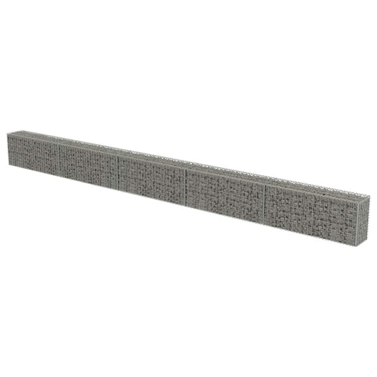 143583 vidaXL Gabion Wall with Covers Galvanised Steel 600x30x50 cm