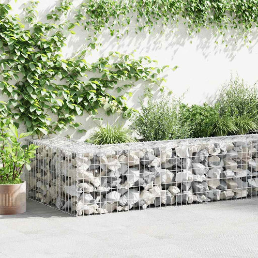 143583 vidaXL Gabion Wall with Covers Galvanised Steel 600x30x50 cm