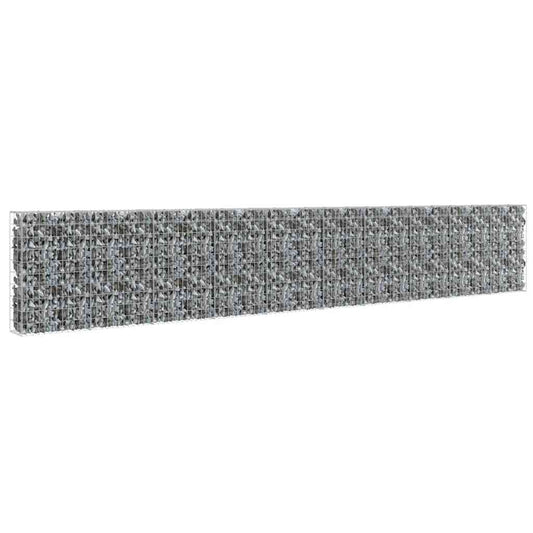143584 vidaXL Gabion Wall with Covers Galvanised Steel 600x30x100 cm