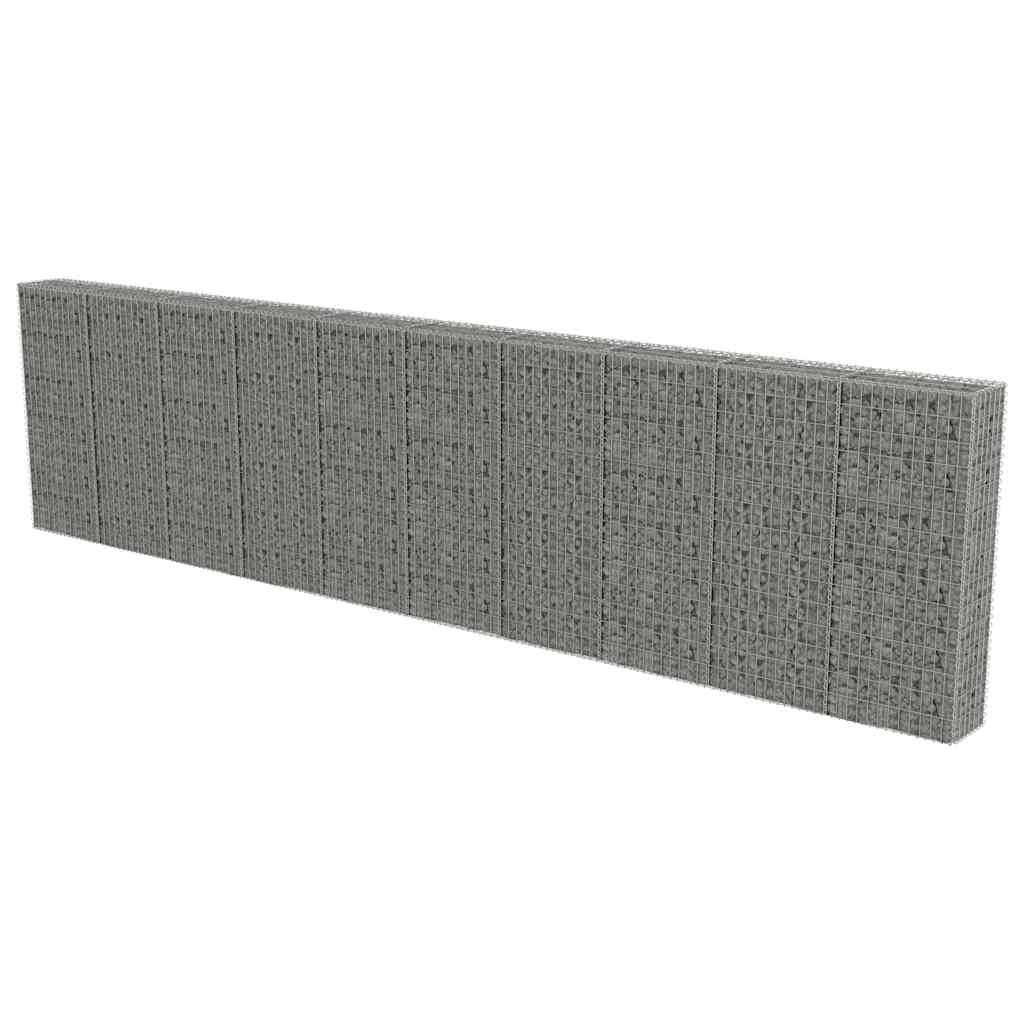 Gabion Wall with Covers Galvanised Steel 600x30x150 cm