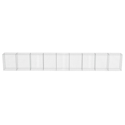 Gabion Wall with Covers Galvanised Steel 900x50x100 cm