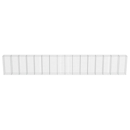 Gabion Wall with Covers Galvanised Steel 900x50x150 cm