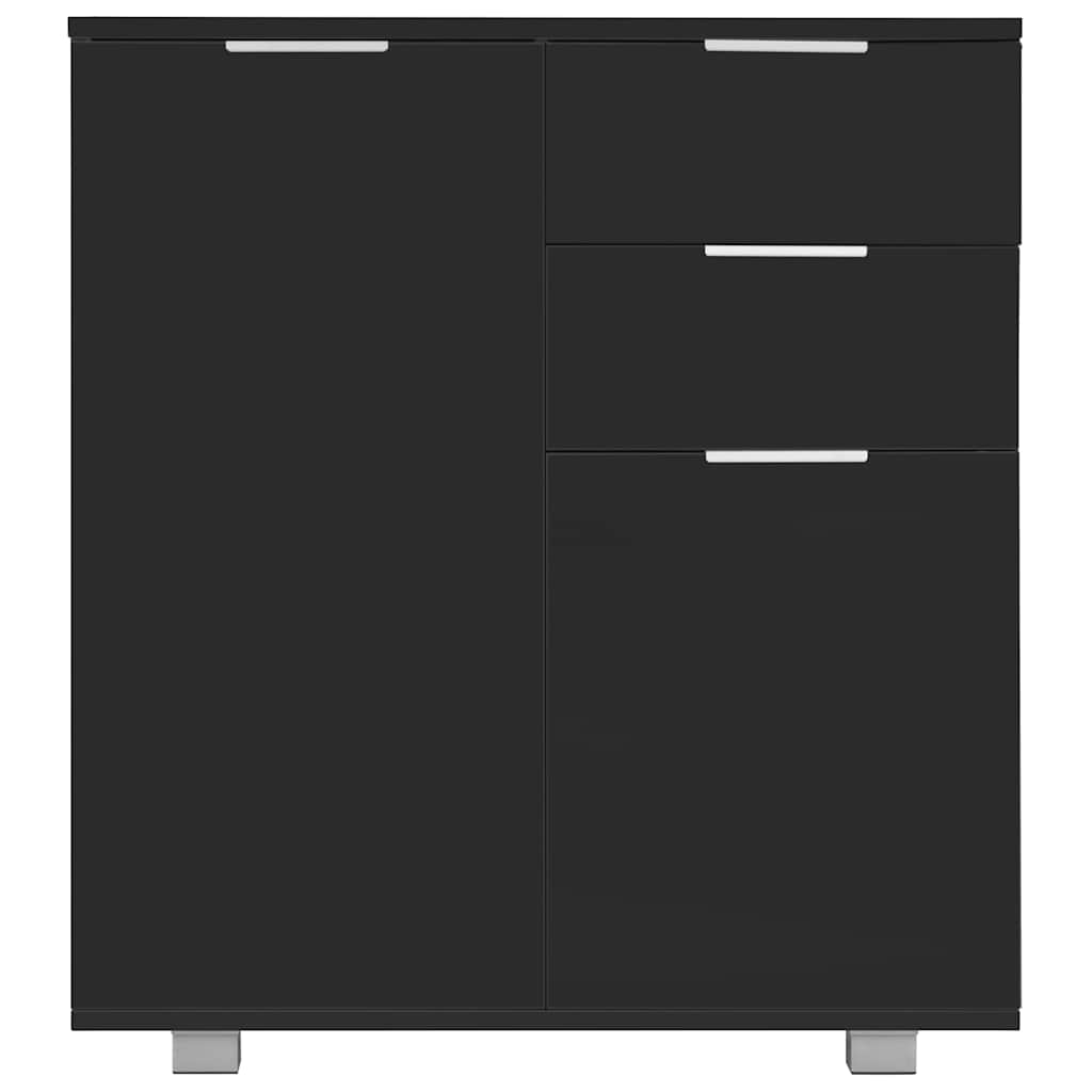 283716 vidaXL Sideboard High Gloss Black 71x35x80 cm Engineered Wood