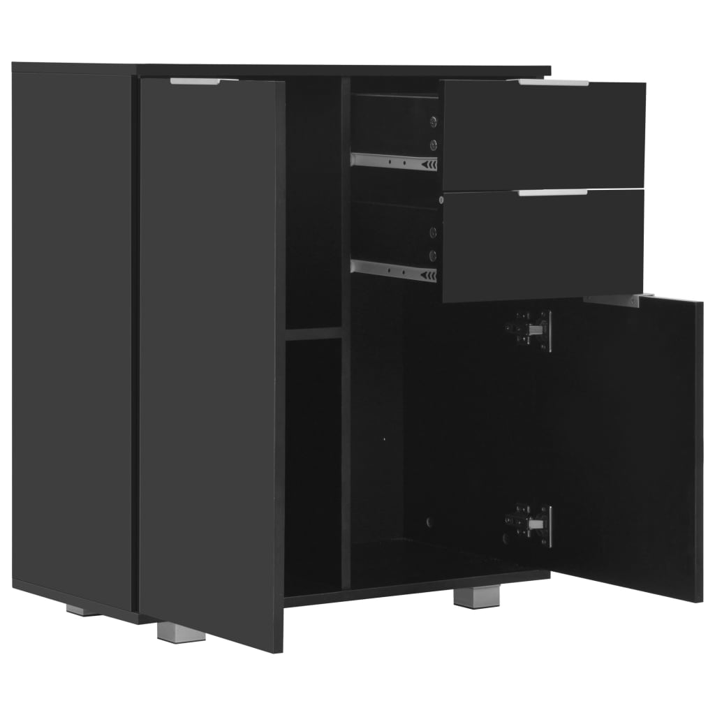 Sideboard | Black | Engineered Wood | 71 x 35 x 80 cm | Sideboard