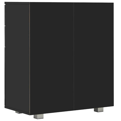 283716 vidaXL Sideboard High Gloss Black 71x35x80 cm Engineered Wood