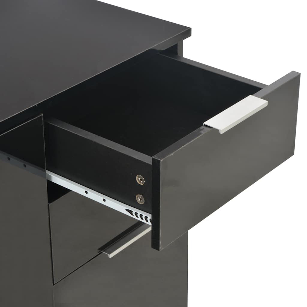 283716 vidaXL Sideboard High Gloss Black 71x35x80 cm Engineered Wood