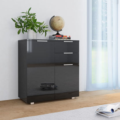 Sideboard | Black | Engineered Wood | 71 x 35 x 80 cm | Sideboard