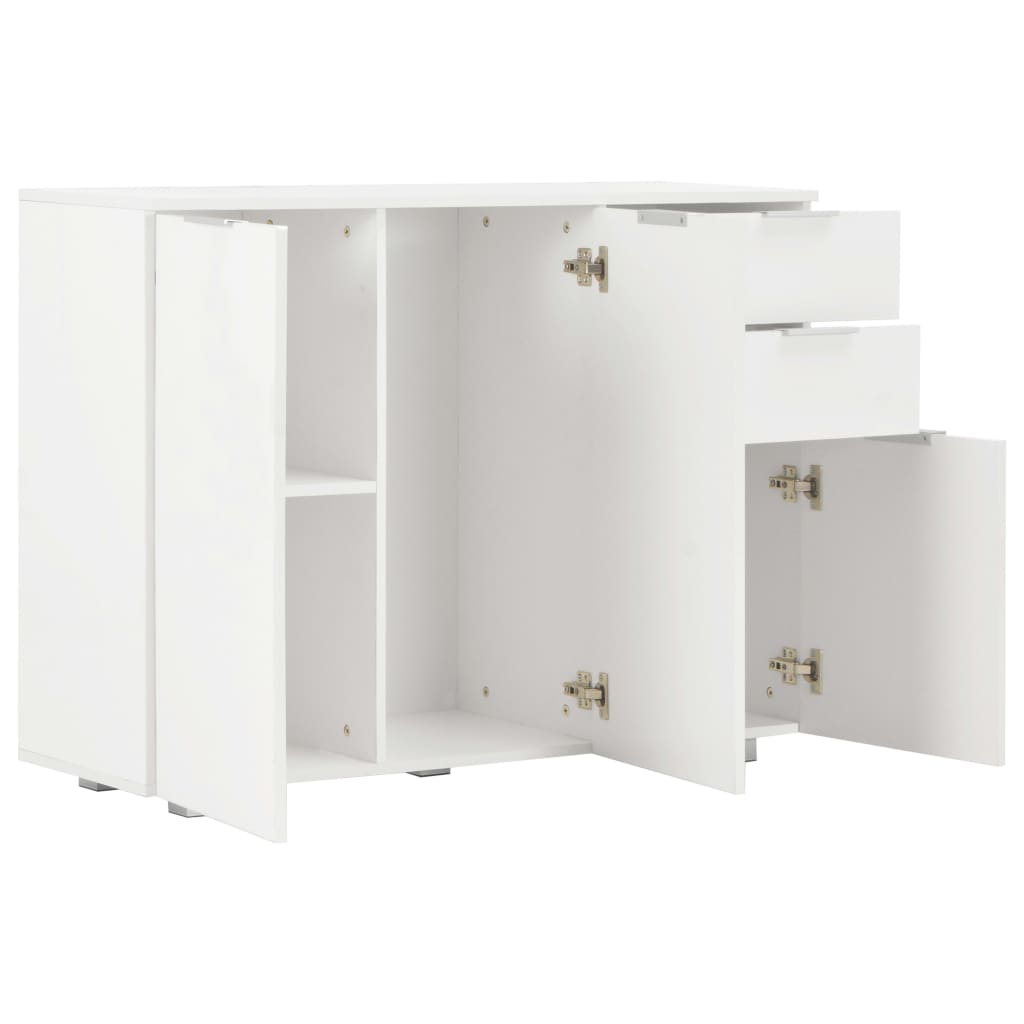 Sideboard High Gloss White 107x35x80,5 cm