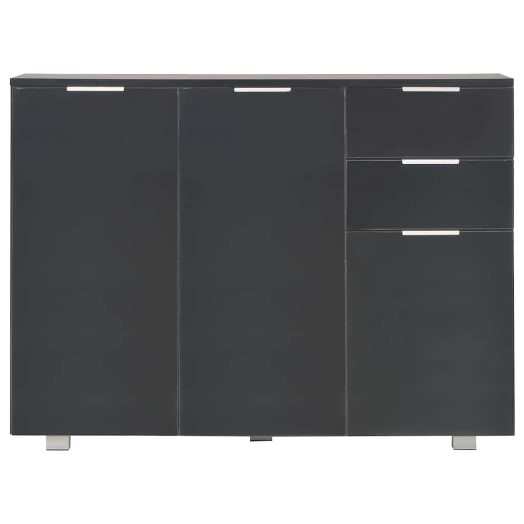 Sideboard High Gloss Black 107x35x80,5 cm