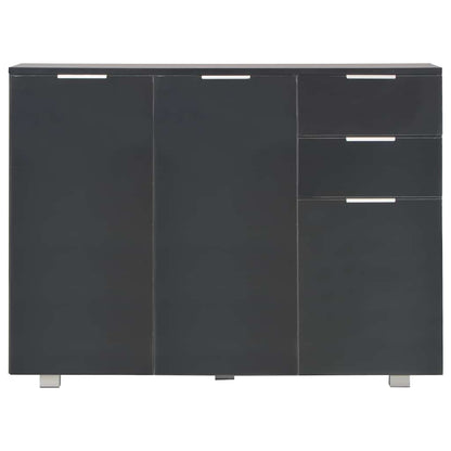 Sideboard High Gloss Black 107x35x80,5 cm