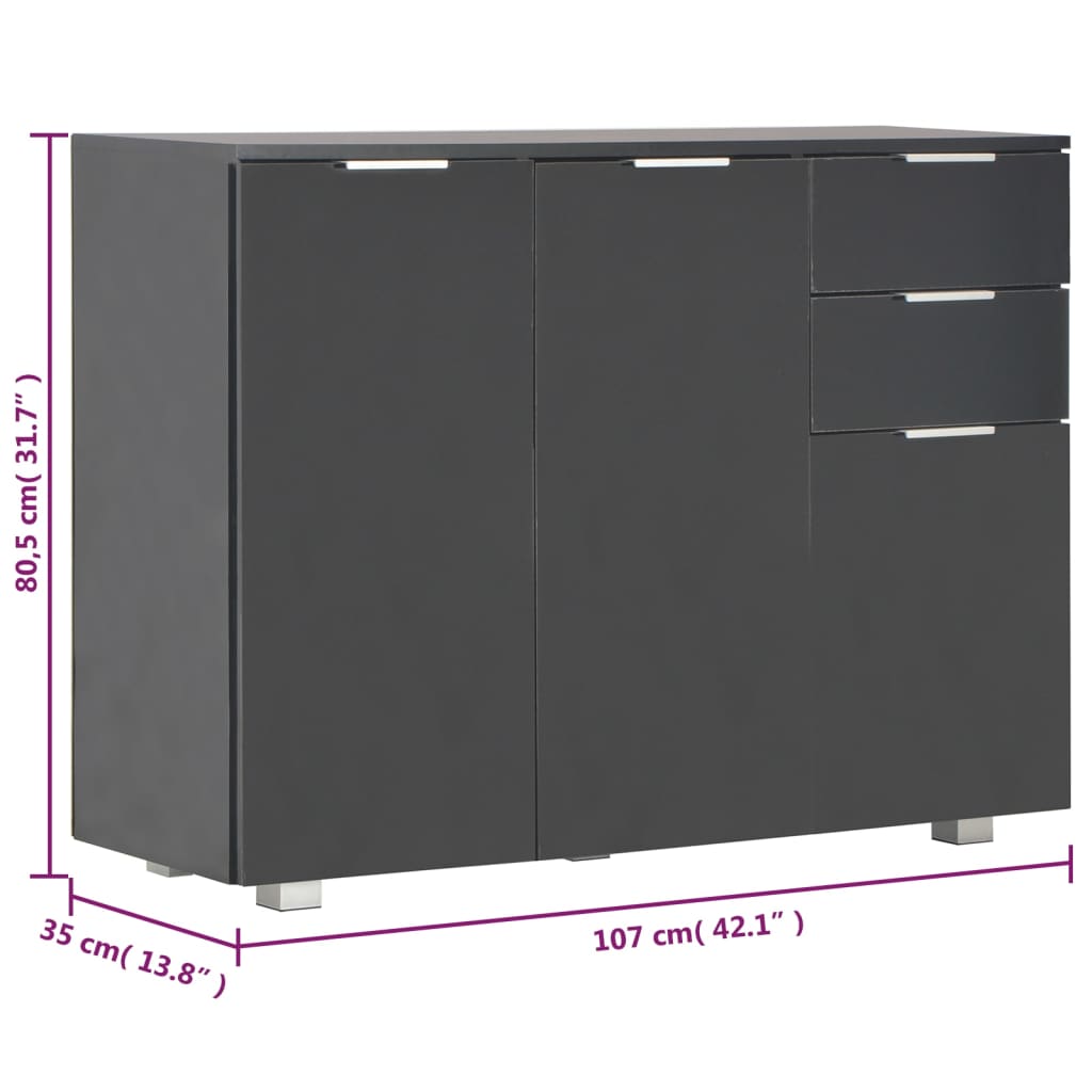Sideboard | Black | Engineered wood | Medium | Sideboard | Rectangular