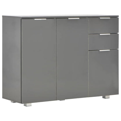Sideboard High Gloss Grey 107x35x80,5 cm