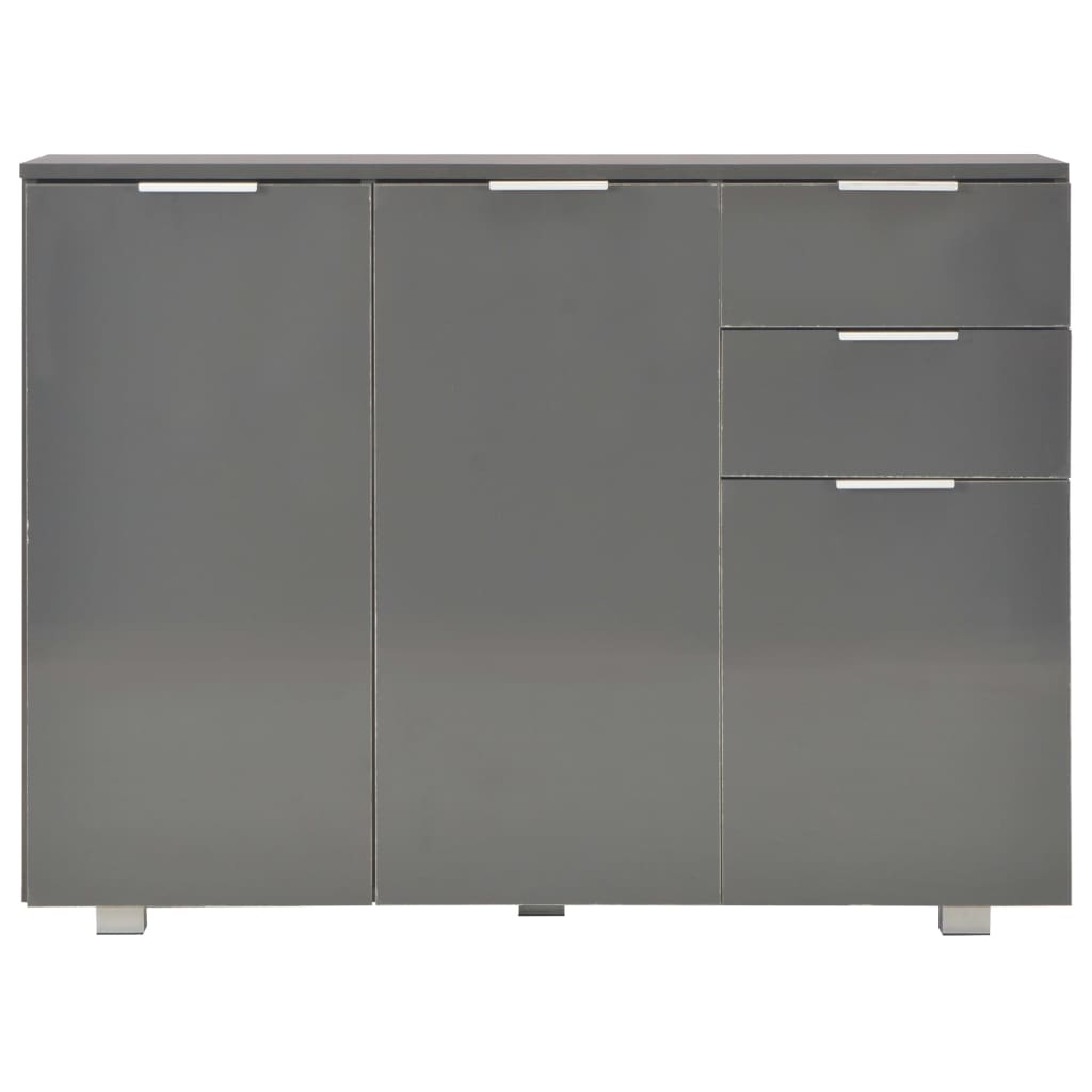 Sideboard High Gloss Grey 107x35x80,5 cm