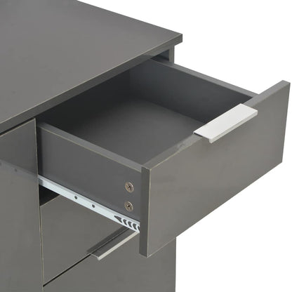 Sideboard High Gloss Grey 107x35x80,5 cm
