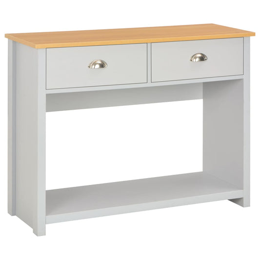Console Table | Grey, Natural Wood Colour | Engineered wood with melamine