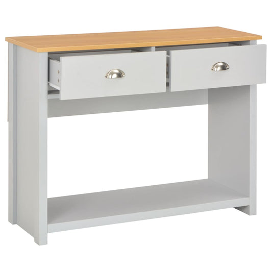Console Table | Grey, Natural Wood Colour | Engineered wood with melamine