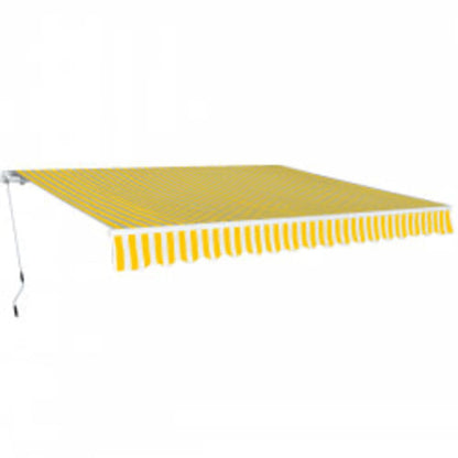 276354 vidaXL Folding Awning Manual Operated 600 cm Yellow/White (143032+144062)