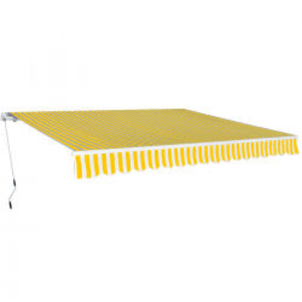 Folding Awning Manual Operated 600 cm Yellow/White