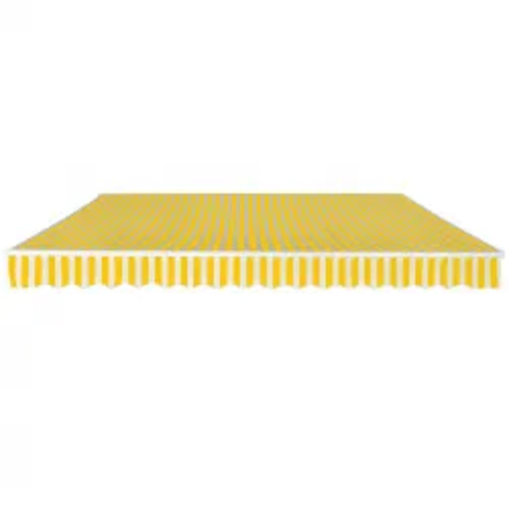 276354 vidaXL Folding Awning Manual Operated 600 cm Yellow/White (143032+144062)