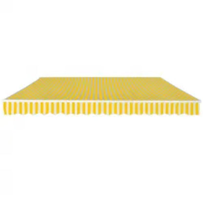 276354 vidaXL Folding Awning Manual Operated 600 cm Yellow/White (143032+144062)