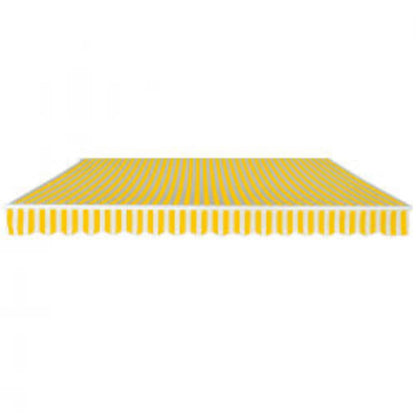 Folding Awning Manual Operated 600 cm Yellow/White