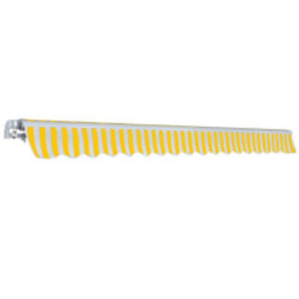 276354 vidaXL Folding Awning Manual Operated 600 cm Yellow/White (143032+144062)